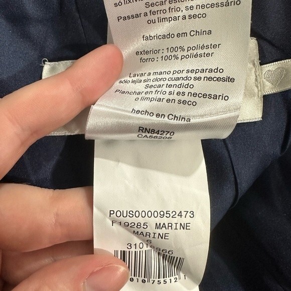 David’s Bridal Navy Long Crinkle Chiffon Bridesmaid Dress NWT Size 6 - Picture 13 of 16